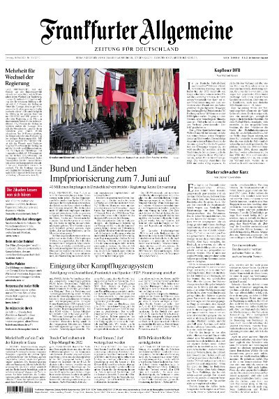 Frankfurter Allgemeine Zeitung vom 18 Mai 2021