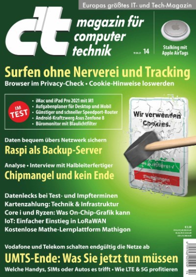 c't Magazin für Computertechnik Nr 14 vom 19 Juni 2021
