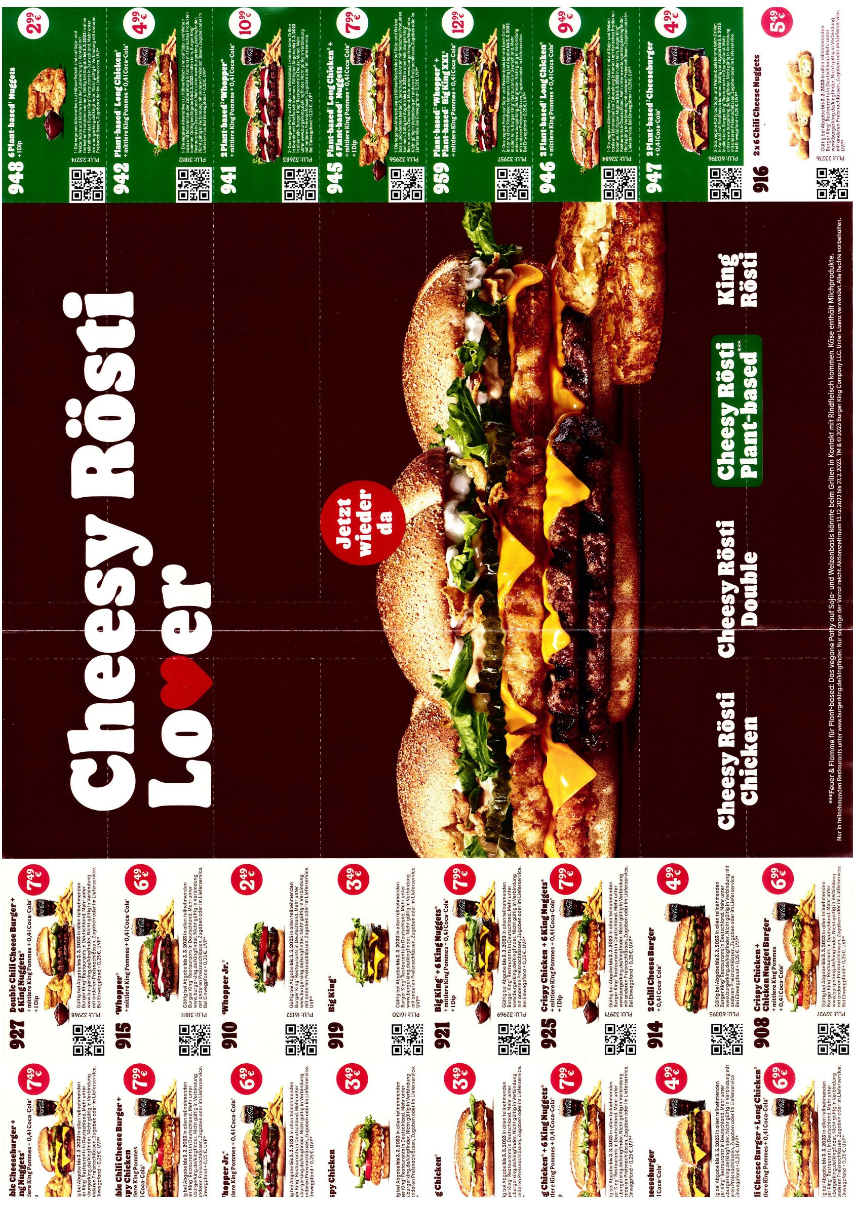 [Burger King] BK Coupons/Gutscheine gültig ab SA 07.01.2023 FR 03.03.