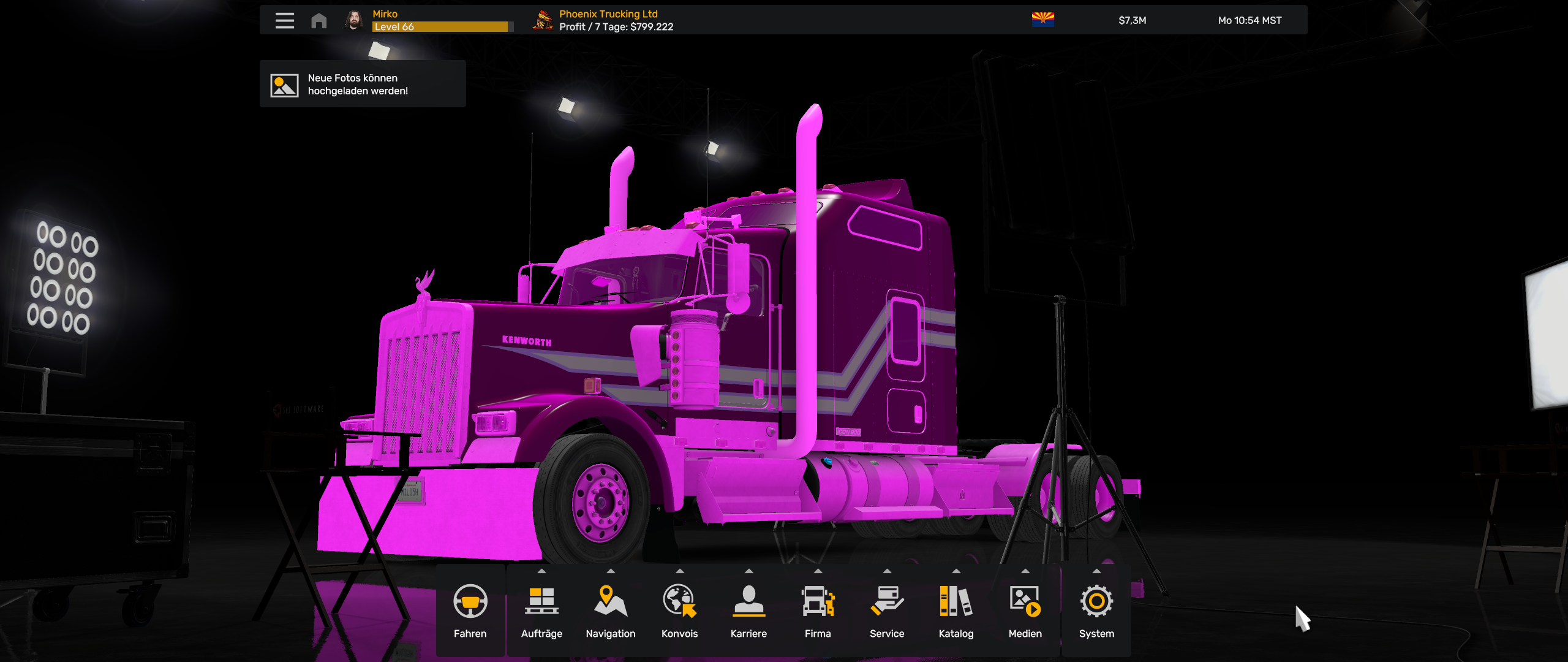[UI Main Menu Menu Background] Truck parts turn pink in new studio
