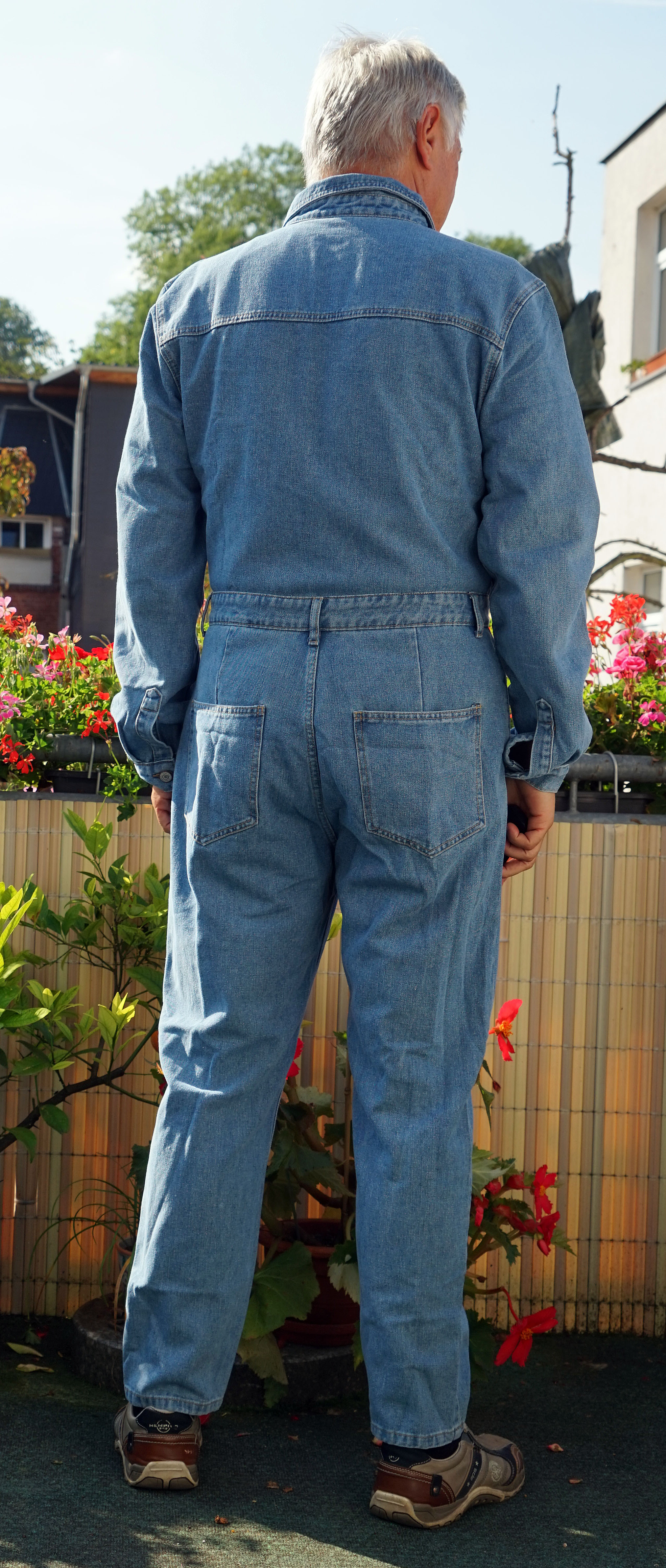 Shein Denim Overall mit Knopf und Tasche vorn