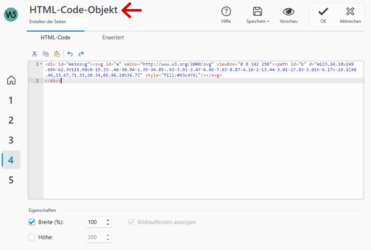 SVG im HTML-Code-Objekt per CSS ansteuern