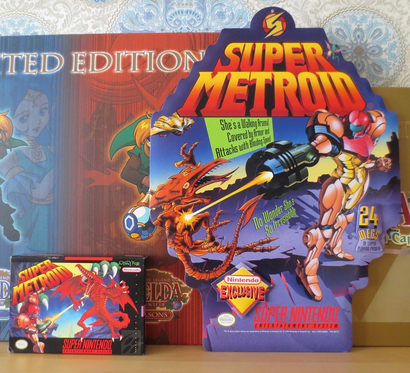 super metroid snes store display sign promo 