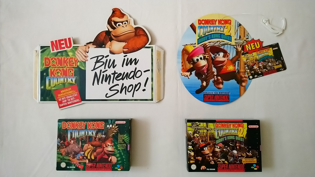 Donkey Kong Country store display snes reklame 